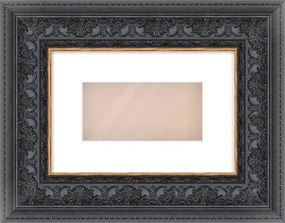 Black Reverse Frame for 8 × 4in artwork, with Smooth White Single Mount