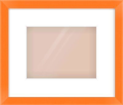 Orange Paint Flat Frame for 8 × 6in artwork, with Smooth White Single Mount