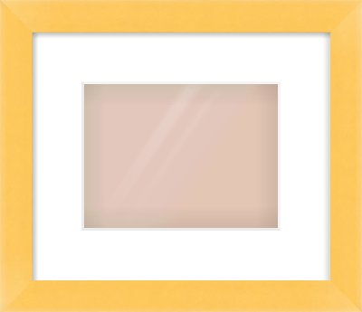 Yellow Paint Flat Frame for 8 × 6in artwork, with Smooth White Single Mount