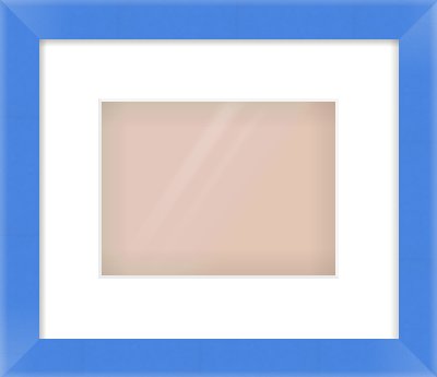 Light Blue Paint Flat Frame for 8 × 6in artwork, with Smooth White Single Mount