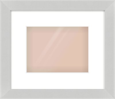 Matte Silver Flat Frame for 8 × 6in artwork, with Smooth White Single Mount