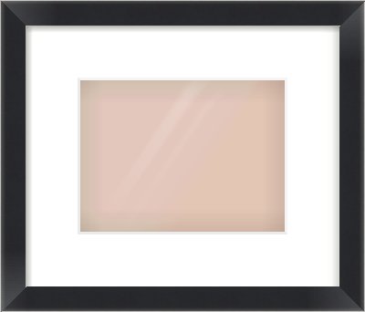 Black/Silver Flat Frame for 8 × 6in artwork, with Smooth White Single Mount