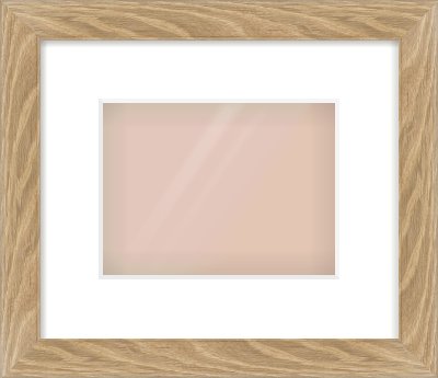 Oak Veneer Flat Frame for 8 × 6in artwork, with Smooth White Single Mount