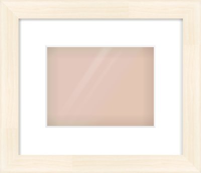 Natural Wood Flat Frame for 8 × 6in artwork, with Smooth White Single Mount