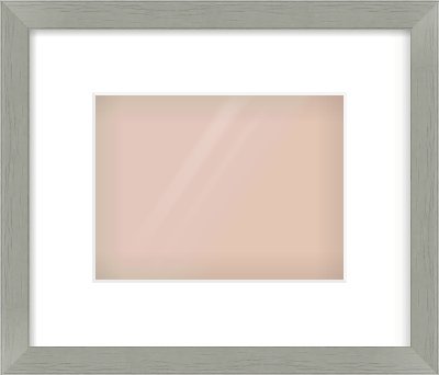 Pale Grey Flat Frame for 8 × 6in artwork, with Smooth White Single Mount
