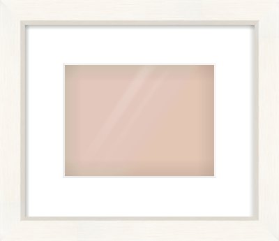 Cream Flat Frame for 8 × 6in artwork, with Smooth White Single Mount