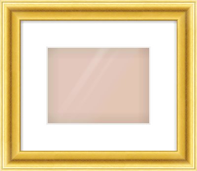 Gold Cushion Frame for 8 × 6in artwork, with Smooth White Single Mount