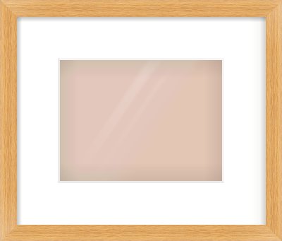 Oak Veneer Flat Frame for 8 × 6in artwork, with Smooth White Single Mount