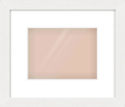 White Stain Flat Frame for 8 × 6in artwork, with Smooth White Single Mount
