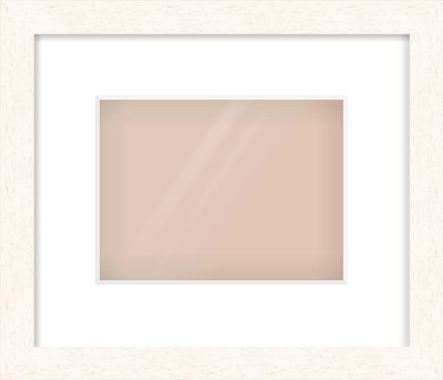 Ivory Flat Frame for 8 × 6in artwork, with Smooth White Single Mount