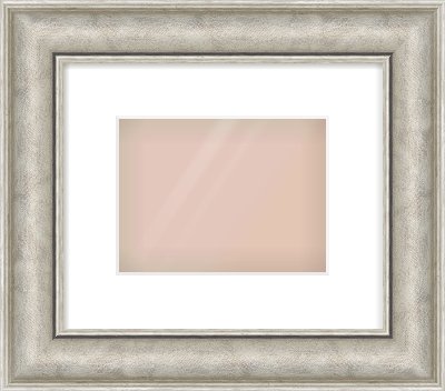 Silver Scoop Frame for 8 × 6in artwork, with Smooth White Single Mount