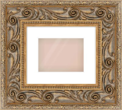 Gold Spoon Frame for 8 × 6in artwork, with Smooth White Single Mount