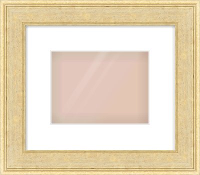 Gold Flat Frame for 8 × 6in artwork, with Smooth White Single Mount