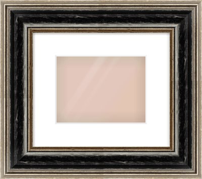 Black & Champagne Silver Spoon Frame for 8 × 6in artwork, with Smooth White Single Mount