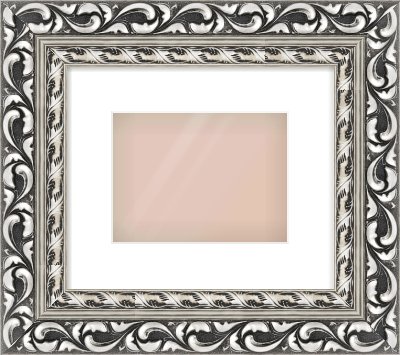 Silver Reverse Frame for 8 × 6in artwork, with Smooth White Single Mount