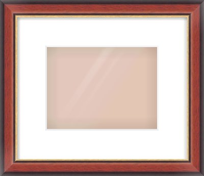 Brown Cushion Frame for 8 × 6in artwork, with Smooth White Single Mount