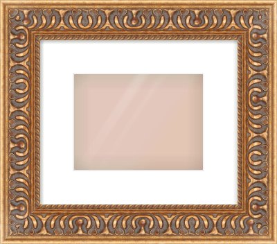 Gold Reverse Frame for 8 × 6in artwork, with Smooth White Single Mount