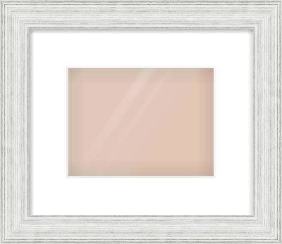 Silver Foil Flat Frame for 8 × 6in artwork, with Smooth White Single Mount