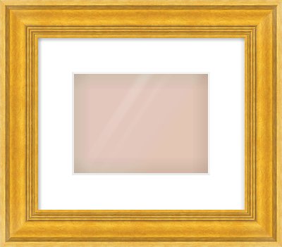 Gold Spoon Frame for 8 × 6in artwork, with Smooth White Single Mount