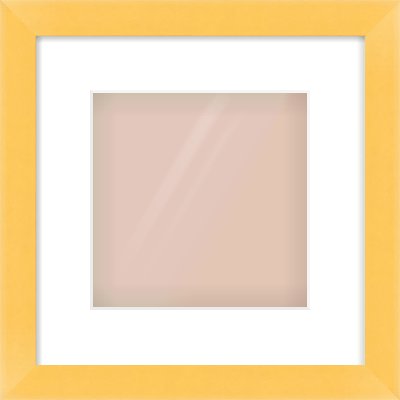 Yellow Paint Flat Frame for 8 × 8in artwork, with Smooth White Single Mount