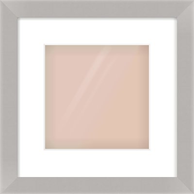 Grey Flat Frame for 8 × 8in artwork, with Smooth White Single Mount