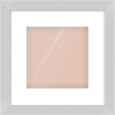 Matte Silver Flat Frame for 8 × 8in artwork, with Smooth White Single Mount