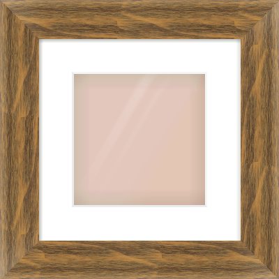 Characteristic Brown Flat Frame for 8 × 8in artwork, with Smooth White Single Mount