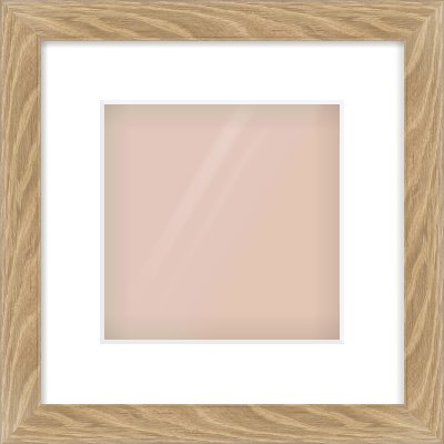 Oak Veneer Flat Frame for 8 × 8in artwork, with Smooth White Single Mount