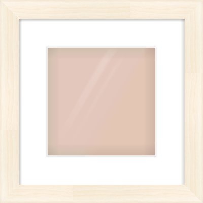 Natural Wood Flat Frame for 8 × 8in artwork, with Smooth White Single Mount