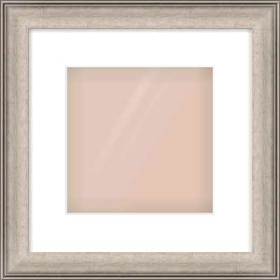Champagne Silver Scoop Frame for 8 × 8in artwork, with Smooth White Single Mount