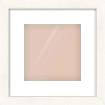 Cream Flat Frame for 8 × 8in artwork, with Smooth White Single Mount