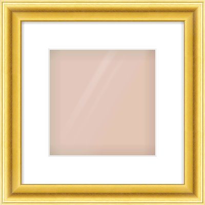 Gold Cushion Frame for 8 × 8in artwork, with Smooth White Single Mount