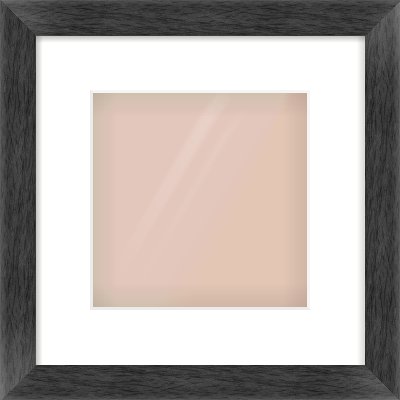 Black Flat Frame for 8 × 8in artwork, with Smooth White Single Mount