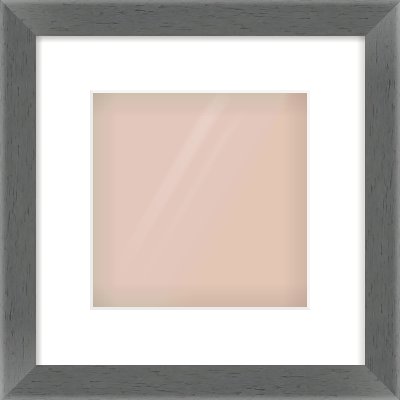 Dark Grey Flat Frame for 8 × 8in artwork, with Smooth White Single Mount