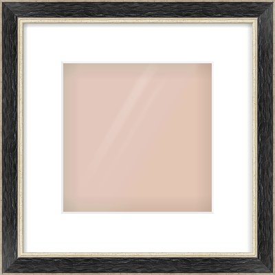 Black & Champagne Silver Reverse Frame for 8 × 8in artwork, with Smooth White Single Mount