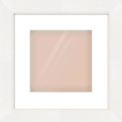 White Beveled Frame for 8 × 8in artwork, with Smooth White Single Mount