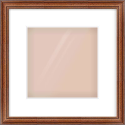 Brown Cushion Frame for 8 × 8in artwork, with Smooth White Single Mount