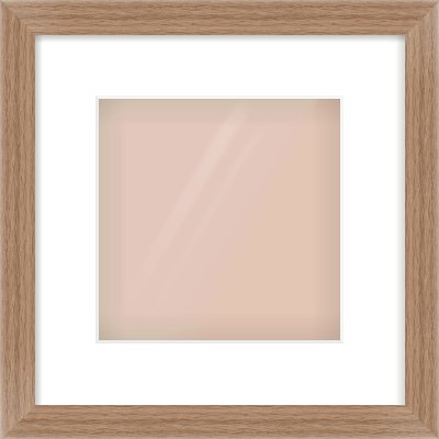 Walnut Flat Frame for 8 × 8in artwork, with Smooth White Single Mount