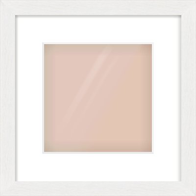 White Stain Flat Frame for 8 × 8in artwork, with Smooth White Single Mount
