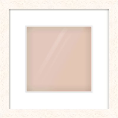 Ivory Flat Frame for 8 × 8in artwork, with Smooth White Single Mount