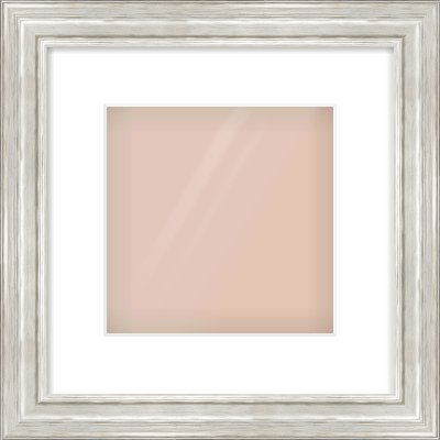 Silver Scoop Frame for 8 × 8in artwork, with Smooth White Single Mount