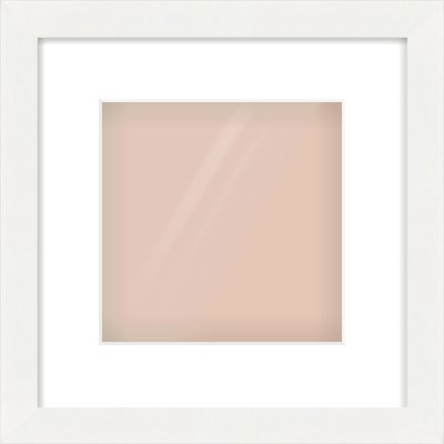 White Flat Frame for 8 × 8in artwork, with Smooth White Single Mount