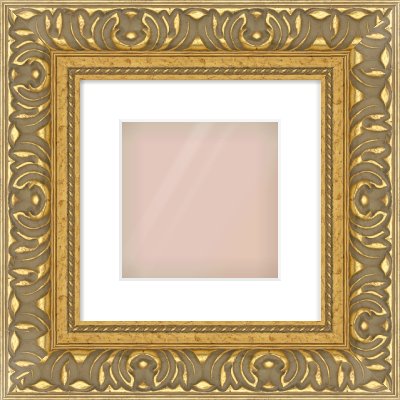 Gold Reverse Frame for 8 × 8in artwork, with Smooth White Single Mount