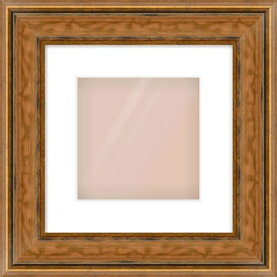 Gold Scoop Frame for 8 × 8in artwork, with Smooth White Single Mount