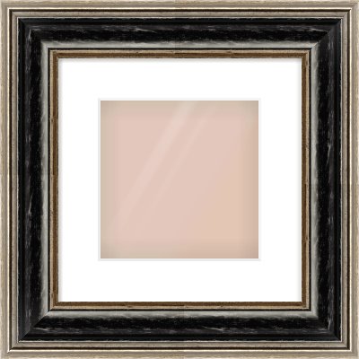 Black & Champagne Silver Spoon Frame for 8 × 8in artwork, with Smooth White Single Mount