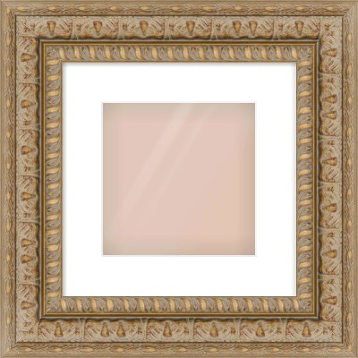 Gold Reverse Frame for 8 × 8in artwork, with Smooth White Single Mount