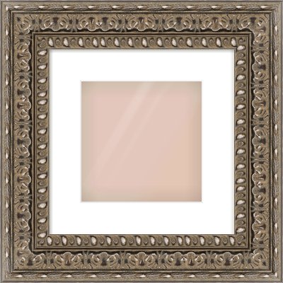 Silver Reverse Frame for 8 × 8in artwork, with Smooth White Single Mount