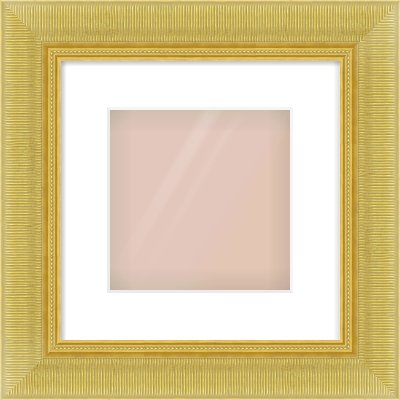 Gold Reverse Frame for 8 × 8in artwork, with Smooth White Single Mount