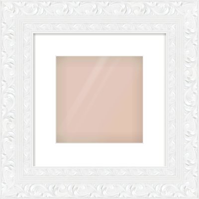 White Reverse Frame for 8 × 8in artwork, with Smooth White Single Mount