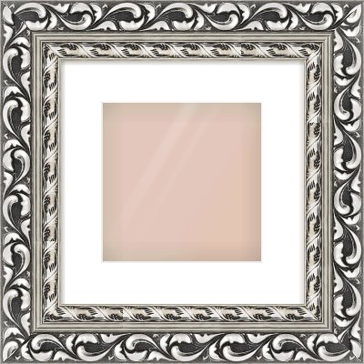 Silver Reverse Frame for 8 × 8in artwork, with Smooth White Single Mount